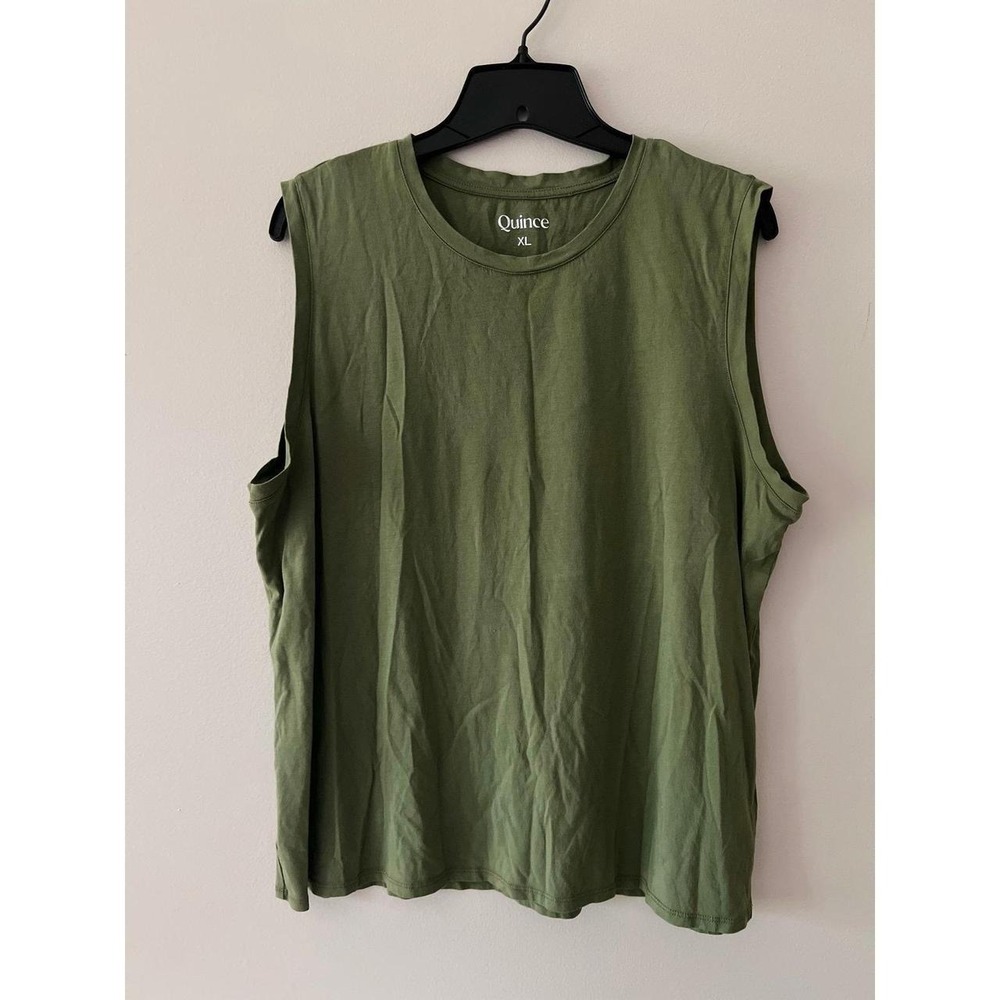 Quince Cotton Modal Muscle Tank Dark Olive XL